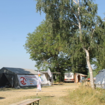 Vista del campamento de paz de Büchel